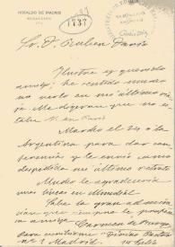 Portada:Carta de Carmen de Burgos a Rubén Darío. Madrid, 15 de julio de [1913?]