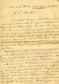Portada:Carta de Miguel Mancheño a F. Fita, le remite transcripción y lectura de un epígrafe que le ha enviado a su vez un conocido. / Real Academia de la Historia