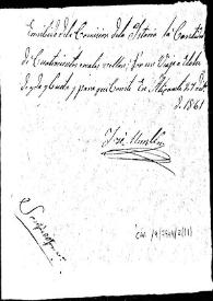 Recibo por valor de 400 reales de vellón pagados por la comisión enviada a examinar el mosaico de Elche por un viaje de ida y vuelta de Alicante a Elche.