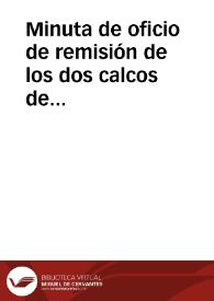 Portada:Minuta de oficio de remisión de los dos calcos de inscripciones descubiertas en Cartagena y Santa Pola, remitidos por el correspondiente Adolfo Herrera y Chiesanova, para que informe sobre ellos
