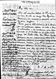 Portada:Carta en la que se pide copia de las inscripciones romanas de Cataluña de las que la Real Academia de la Historia tenga conocimiento. En el mismo documento: borrador de carta en la que se responde negativamente.