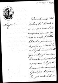 Portada:Minuta de oficio en la que se requiere a Luis Villanueva para que realice los calcos de dos inscripciones romanas de la villa de Valdecaballeros, una sirviendo de basa a la pila de agua bendita de la parroquia y la otra, también como basa, en la cruz del cementerio.