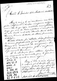 Carta en la que se informa del hallazgo en el término de Puebla de Alcocer de una inscripción romana cuya copia se envía
