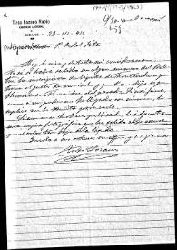 Carta de remisión de una copia fotográfica de la lápida de Montánchez en la que además se solicita información sobre si ha sido publicada en el Boletín