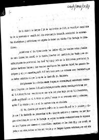 Copia del acta de la visita que realizan los miembros de la Comisión de Monumentos de Burgos a la Cartuja de Miraflores, informados de las obras de restauración que se vienen llevando a cabo en el histórico edificio sin el asesoramiento técnico adecuado, entre ellas la del sepulcro del rey Juan II,  y la falta de algunos objetos artísticos
