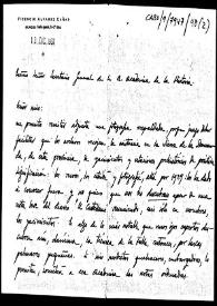 Carta de remisión de una fotografía que representa un rinoceronte tallado en uno de los abrigos paleolíticos de Las Iglesias (Quintanar de la Sierra).