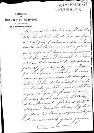 Copia de oficio de traslado del Alcalde de Jerez en el que se traslada comunicación de Francisco Bendón Parra en la que notifica que lo único que encontró en sus excavaciones fue una estatua y un león de piedra que le fueron pedidas por el apoderado del cortijo de la Mariscala, así como dos inscripciones romanas y que ignora el paradero de otras antigüedades halladas.