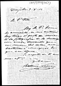 Carta de remisión de una fotografía de la inscripción islámica de Trujillo