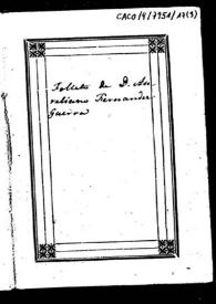 Portada:Impreso titulado: Ligeros toques al retrato que de si mismo ha hecho el autor de El más solemne mentis. Granada: Imprenta y Librería de Sanz. Escrito contra Manuel de la Corte y Ruano al que acusa de plagiador