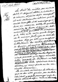 Portada:Minuta de oficio en la que se acusa recibo de los partes recibidos, que, en efecto, se ha recibido un folleto de Fernández-Guerra, pero que la Academia no entra en guerras literarias; asimismo se le ruega que remita partes cada tres meses y sólo de los descubrimientos que se efectuen y que, por otra parte, refleje en los membretes de sus oficios su dependencia en la inspección de las antigüedades de la Real Academia de la Historia