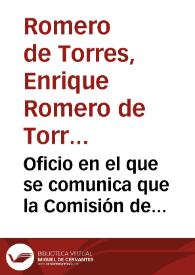Portada:Oficio en el que se comunica que la Comisión de Monumentos de Córdoba ha acordado que se comunique al Alcalde que la intervención en la torre de la Malmuerta se limite al derribo de la escalera adosada a la torre
