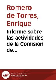 Portada:Informe sobre las actividades de la Comisión de Monumentos de Córdoba