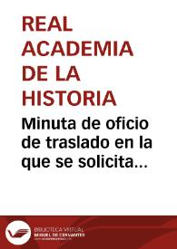 Portada:Minuta de oficio de traslado en la que se solicita informe sobre la Cruz del Humilladero de Cuenca