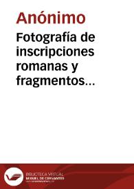 Portada:Fotografía de inscripciones romanas y fragmentos arquitectónicos procedentes de Cástulo