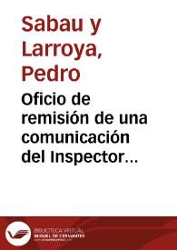 Portada:Oficio de remisión de una comunicación del Inspector de Antigüedades de Granada y Jaén para que se informe acerca del punto relativo a permitir a los particulares hacer excavaciones por su cuenta; asimismo se le recuerda que evalue el dictamen solicitado hace tiempo sobre las bases en que debe descansar y los extremos que debe comprender una Ley sobre Descubrimientos de Antigüedades