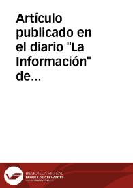 Artículo publicado en el diario "La Información" de San Sebastián con el título "De toponimia euzkara ¿Maura es apellido vasco?"