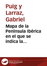 Portada:Mapa de la Península Ibérica en el que se indica la distribución geográfica de la radical Cant-.