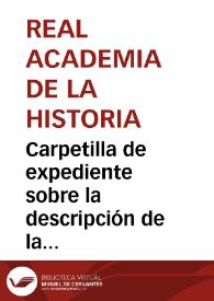 Portada:Carpetilla de expediente sobre la descripción de la antigua población de Tugia (Toya).