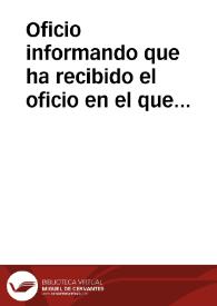 Portada:Oficio informando que ha recibido el oficio en el que se dice que la Academia ha acordado preservar el sepulcro de la iglesia de Miedes (Zaragoza), ya que pertenece a la Infanta Leonor.