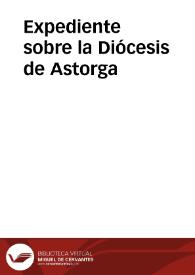 Portada:Expediente sobre la Diócesis de Astorga