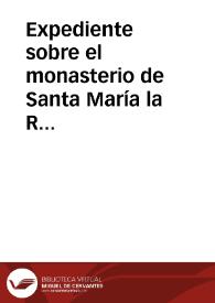 Portada:Expediente sobre el monasterio de Santa María la Real de Aguilar de Campoo.