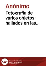 Portada:Fotografía de varios objetos hallados en las proximidades de Baeza.