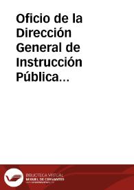 Portada:Oficio de la Dirección General de Instrucción Pública en el que se solicita informe sobre el valor histórico del Monasterio de Carracedo, a fin de resolver el expediente incoado por virtud de una comunicación, cuya copia se acompaña de la Comisión de Monumentos de aquella provincia