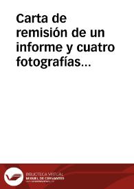 Carta de remisión de un informe y cuatro fotografías de los materiales hallados en unas excavaciones practicadas en Astorga
