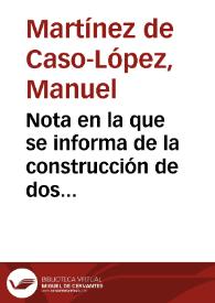 Portada:Nota en la que se informa de la construcción de dos edificios adosados a la Muralla de Lugo, y se pide que se tomen medidas para la suspensión de las obras