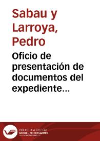 Portada:Oficio de presentación de documentos del expediente relativo a la conservación de la Torre de los Lujanes, solicitando informe de la Academia