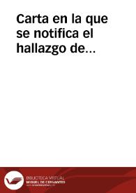 Carta en la que se notifica el hallazgo de construcciones megalíticas, dos en el término municipal de Ronda y una en el de Algodonales.