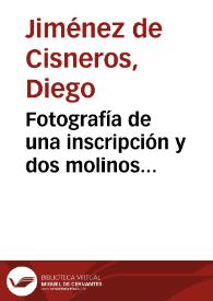 Portada:Fotografía de una inscripción y dos molinos encontrados en las excavaciones de la calle del Aire de Cartagena.