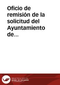 Portada:Oficio de remisión de la solicitud del Ayuntamiento de Caravaca de declarar el santuario de la Santísima Cruz como Monumento Nacional.