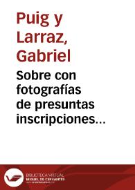 Portada:Sobre con fotografías de presuntas inscripciones ibéricas de Galicia.
