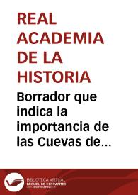Portada:Borrador que indica la importancia de las Cuevas de Altamira, Castillo y La Pasiega para el estudio del arte parietal paleolítico.