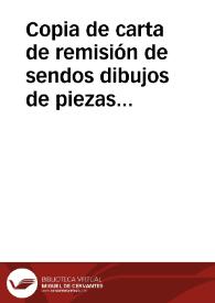 Copia de carta de remisión de sendos dibujos de piezas de bronce, una placa con forma de cochinillo y una hebilla de cinturón, encontrados junto a siete esqueletos humanos en Uxama.