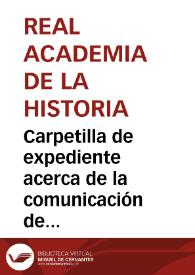 Portada:Carpetilla de expediente acerca de la comunicación de la Dirección General de Obras Públicas relativa a la ejecución de las obras de reparación y conservación de la iglesia de San Juan de Duero, tras ser declarada Monumento Nacional.