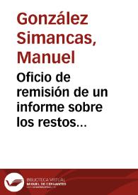 Portada:Oficio de remisión de un informe sobre los restos mortales del P. Juan de Mariana y otro sobre el análisis antropológico de dichos restos.