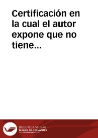 Portada:Certificación en la cual el autor expone que no tiene capacidad para legalizar instrumento público alguno, y que al no ser Notario no puede da fe a lo que se le solicita.