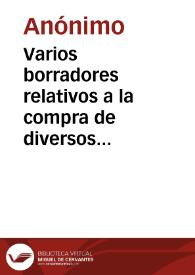 Portada:Varios borradores relativos a la compra de diversos objetos antiguos procedentes de las Huertas de Guarrazar.