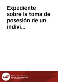 Portada:Expediente sobre  la toma de posesión de un individuo de la Comisión de Monumentos de Lérida