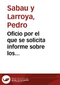 Portada:Oficio por el que se solicita informe sobre los descubrimientos efectuados en Iruña. Se da traslado del oficio anterior de 16 de octubre.