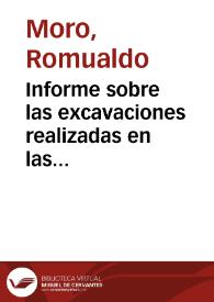 Portada:Informe sobre las excavaciones realizadas en las ruinas celtibéricas de Nertóbriga y en las proximidades de la localidad de Calatorao.