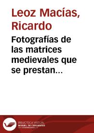 Portada:Fotografías de las matrices medievales que se prestan al Ministerio de Cultura para una exposición a realizar en el Archivo Histórico Nacional bajo el lema "Arqueología en Madrid".