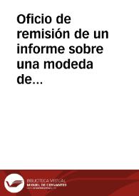 Oficio de remisión de un informe sobre una modeda de Obulco.