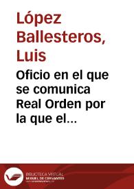 Portada:Oficio en el que se comunica Real Orden por la que el Rey se ha dignado quedarse con una de los monedas visigodas halladas en el Berrocal y que las otras cuatro se remitan a la Academia y asimismo se manda que se busque una posible solución para impedir que los futuros hallazgos monetarios se extravíen, aunque para esto se contraiga la obligación de pagar su valor a los que las hallen y entreguen, a pesar de la especificación de la ley 3ª titulo 22 libro 8º de la Novisima Recopilacion en que solo se percibe la cuarta parte del valor del hallazgo.