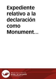 Portada:Expediente relativo a la declaración como Monumento Nacional al Palacio de los Duques de Maqueda en Torrijos.