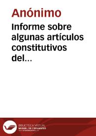 Portada:Informe sobre algunas artículos constitutivos del concurso de cuños para el nuevo sistema monetario.