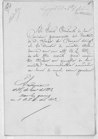 Portada:Carpetilla del expediente relativo a la donación de una medalla conmemorativa del centenario de D. Álvaro Bazán dirigida por el Presidente de la Comisión permanente de dicho centenario al Director de la Real Academia de la Historia.