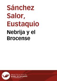Portada:Nebrija y el Brocense / E. Sánchez Salor